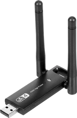 Obrázok produktu pre Bezdrôtový USB adaptér Wireless-N 2,4 GHz s prenosovou rýchlosťou 300 Mbit/s, WiFi 4, USB adaptér s dvoma anténami, čierny