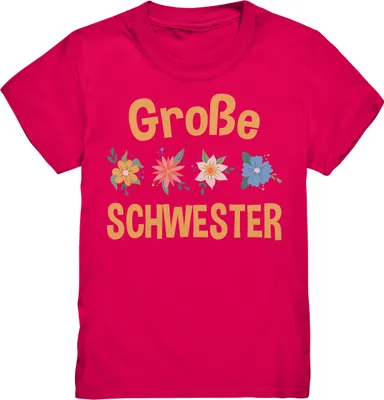 Produktbild von Große Schwester Shirt Blumen Große Schwester Geschenk – Sorbet / 122/128 (7-8)