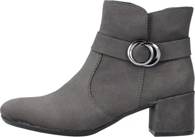 Produktbild von Rieker Damen Stiefelette schmal Zierriemen Metallspange 70289, Größe:42 EU, Farbe:Grau