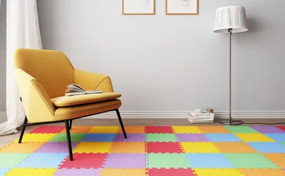Zdjęcie produktu dla Mata podłogowa 30 cm x 30 cm, 18 sztuk, miękka pianka, dla dzieci