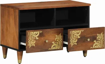 Imagen del producto de vidaXL: Mueble de TV, color miel, 70 x 33 x 46 cm, madera maciza de mango