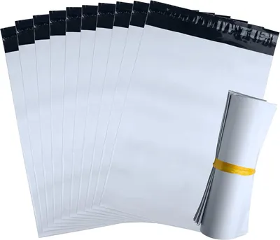 Produktbild von Versandtaschen 100 Stück, Weiße Opak, 28x42 cm, Robust, Wasserdicht, Extra Klebefläche