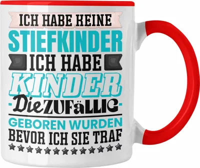 Produktbild von Trendation - Stiefvater Tasse Spruch Geschenk von Kindern an Stiefvater Kinder Die Geboren Wurden Bevor Ich Sie Traf (Rot)