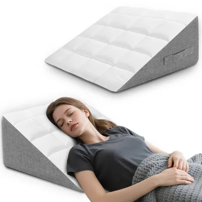 Image de Coussin ergonomique en forme de coin pour lit et canapé