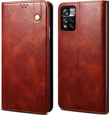 Image de Etui pour Xiaomi Redmi Note 11, étui en cuir avec fonction stand rouge