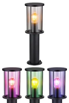 Produktbild von RGB LED Stehleuchte Fernbedienung, Edelstahl, schwarz, IP54