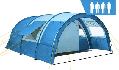 Produktbild von CampFeuer Zelt Multi für 4 Personen | Blau / Hellbau | 5000 mm Wassersäule