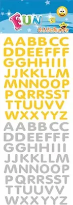 Image de Fun Stickers - Feuille alphabétique avec autocollants, vinyle CD2448 (taille unique) (or/argent)