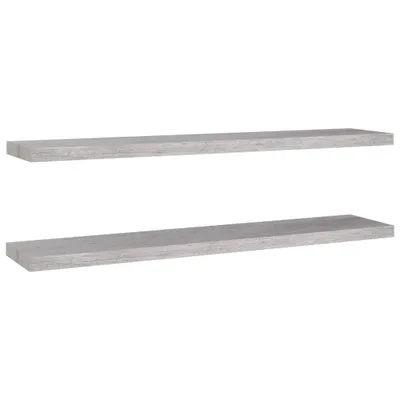 Immagine prodotto di vidaXL Mensole sospese 2 pz. Grigio cemento 120x23,5x3,8 cm MDF