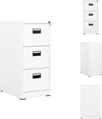 Produktbild von vidaXL Aktenschrank Weiß 46x62x102,5 cm Stahl -  Aktenschränke