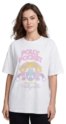 Immagine prodotto di Maglietta da donna Polly Pocket con motivo cartoon classico, colore bianco | Collezione Pollyville