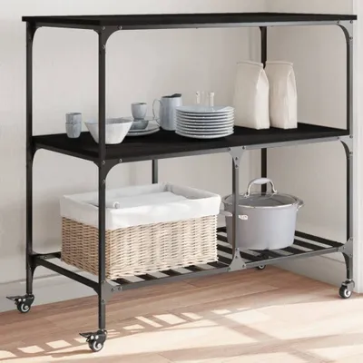 Produktbild von CLORIS Küchenwagen Schwarz 100x50x95 cm Holzwerkstoff 2024