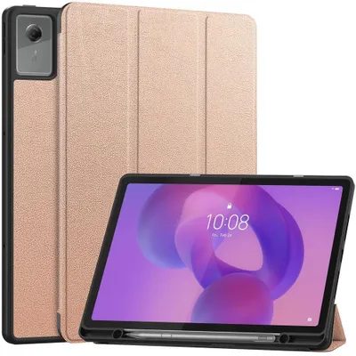 Produktbild von Lenovo Idea Tab Plus Hülle - Coverup Tri-Fold Ständer Klapphülle mit Schlaf/Wach-Funktion und Stylushalter - Roségold