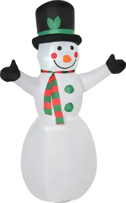 Produktbild von HOMCOM Weihnachtsschneemann aufblasbarer Schneemann mit 2 Modulleuchten Weiß