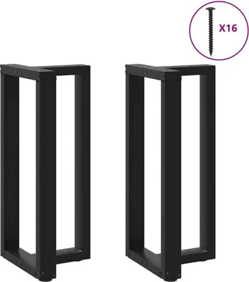 Obrázok produktu pre Nohy barového stola v tvare T, 2 ks, čierne, 40x35x(90-91) cm, oceľové