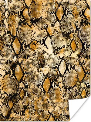 Produktbild von MuchoWow® Poster Tierhaut - Schlange - Gold 90x120 cm - Wohnzimmer