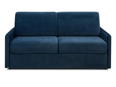 Produktbild von CALIFE Sofa - Schlafsofa, 3-Sitzer, Express-Typ, Velours - marineblau - Schlafbereich 140 cm - Matratze 14 cm
