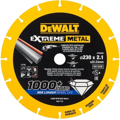 DEWALT Diamant-Trennscheibe für Metall 230x2,1x22,2 mm DT40255