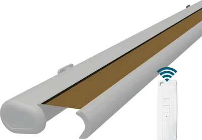 Produktbild von Eclipse Premium elektrische Vollkassettenmarkise Weiß 4x3 m Tuch: Sand