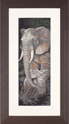 Immagine prodotto di Kit per punto croce Lanarte "Animali protettivi Aida", modello a schema, 17x50 cm