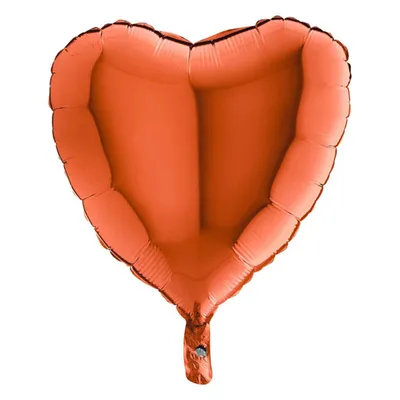 Produktbild von 18"/Ø46cm Herz Folienballon Uni | Orange