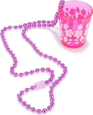 Produktbild von Schnapsglas zum Umhängen JGA-Party pink-weiss 6cm - Einheitsgröße