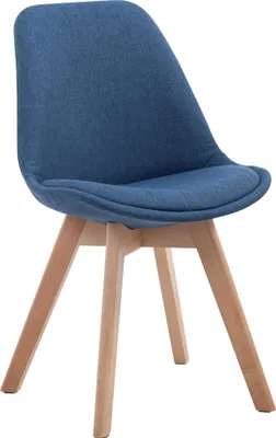 Produktbild von CLP Esszimmerstuhl Borneo Stoff mit Polsterung blau Gestell Farbe natur