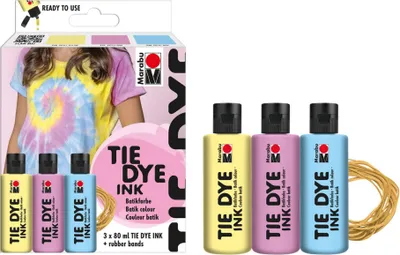 Obrázok produktu pre Marabu 1730000000201 Marabu tie-dye set TIE DYE, 3 x 80 ml, pastelové farby