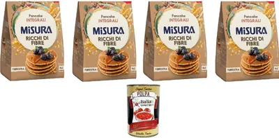 Produktbild von Misura Fibrextra Pancake Integrali 200g, Vollkornpfannkuchen 4x 200g + Italian Gourmet polpa 400gr