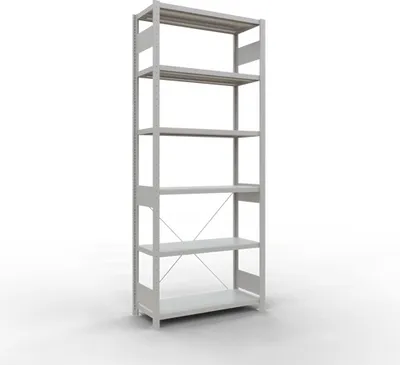 Produktbild von Schulte Fachbodenregal MULTIplus250 Stecksystem | Grundregal | HxBxT 250x100x40cm | 6 Ebenen | Fachlast 250kg | Lichtgrau