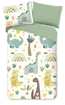 Produktbild von Good Morning Kinderbettwäsche "Quint" - Grün - (140x200 cm) - 100 % Baumwolle