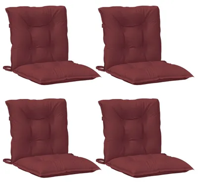 Image de Coussins de chaise dossier bas lot de 4 rouge bordeaux mélangé