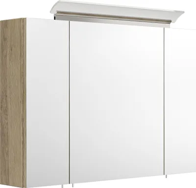 Produktbild von Spiegelschrank 90 inklusive LED-Acrylglaslampe eiche hell EEK: F