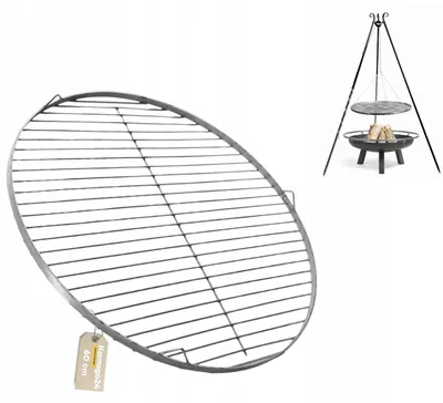 Produktbild von Kamago24 Edelstahl Grillrost 60 cm rund hängend Dreibein XL