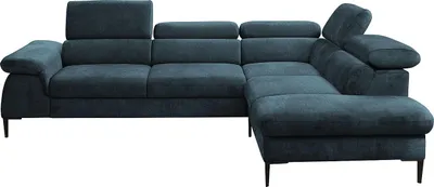 Produktbild von Großes Ecksofa aus marinefarbenem Stoff SEPINA PASCAL MORABITO - Ecksofa rechts