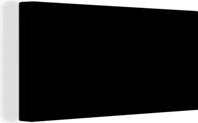 Produktbild von MuchoWow® - Leinwandbilder - Schwarz - Einfarbig, Wandbild, Wanddeko Bilder Wohnzimmer, 80x40cm