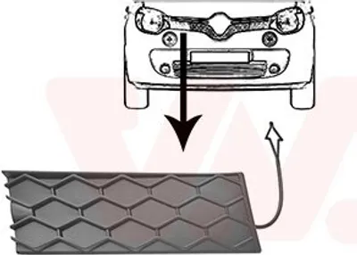 Produktbild von VAN WEZEL 4368512 Kühlergrill Frontgrill für RENAULT Twingo III Schrägheck (BCM) Rechts