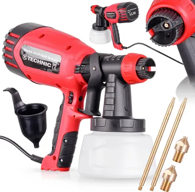 Imagen del producto de Pistola de pintura eléctrica con 3 boquillas de 1,5, 1,8 y 2,0 mm, capacidad de 600 ml