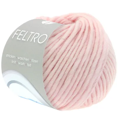 A ball of pink yarn with a label.