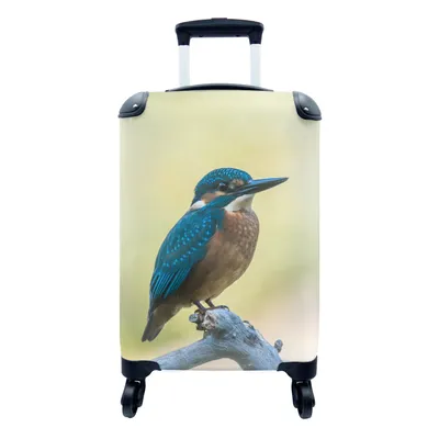 Produktbild von MuchoWow® Koffer Handgepäck Trolley Rollkoffer Kleine Reisekoffer mit 4 Rollen - Eisvogel - Zweig - Vogel - Cabin Size < 55x40x23 cm & 55x40x20 cm - Fotokoffer - Kabinenkoffer - Boardgepäck - Reise-Box - Reisekoffer - Reisegepäck - Koffer mit Bild - Trolley für Kinder