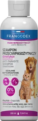 Image de Francodex - Shampooing pour chiens et chats, contre les parasites, avec diméthicone, contenu 200 ml