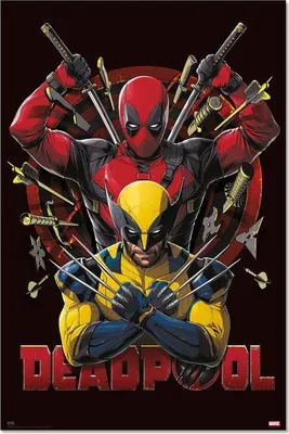 Produktbild von Comic-Kunstposter „Deadpool und Wolverine“, 61 x 91 cm