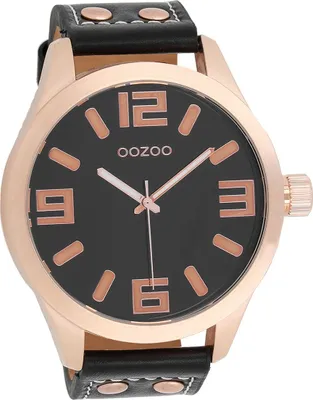 Produktbild von Oozoo Leder Damen Uhr Analog Quarzuhr Armband schwarz Timepieces D2UOC1109A