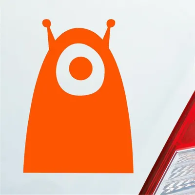 Produktbild von Auto Aufkleber Alien Außerirdischer Monster All Comic 10x7 cm Orange Sticker Heckscheibenaufkleber