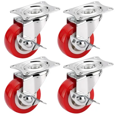 Imagen del producto de Ruedas para muebles de 38 mm, capacidad de carga de 200 kg, juego de 4 unidades, ruedas de poliuretano para transporte de muebles