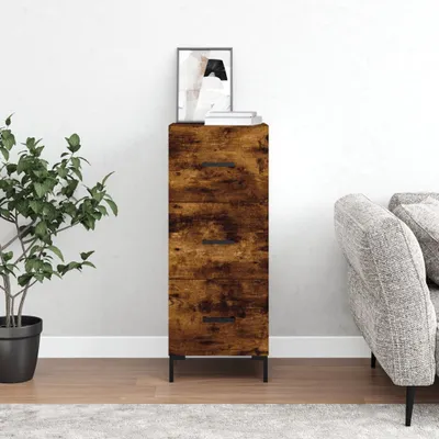 Image de vidaXL Sideboard chêne fumé 34,5x34x90 cm bois composite