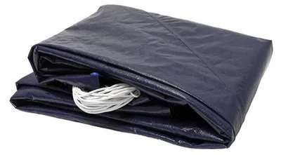 Produktbild von Premium Ø 6,00 m Rundbecken Poolabdeckung 200g/m² blau/schwarz