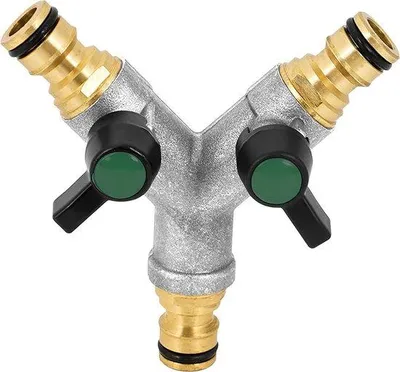 Produktbild von Doppelwand-Wasserverteiler mit 3 x 1/2 Zoll-Anschlüssen - für Schlauchanschluss - Wasserstromregulierung - Doppelwand-Wasserverteiler