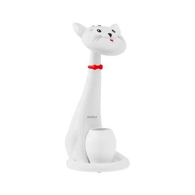 Imagen del producto de Rebel KOM1014.2 Lámpara de mesa LED con portalápices, con forma de gato