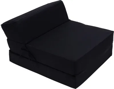 Produktbild von Best For Kids Kindersessel Schwarz Bettsessel Funktionssessel Jugend Kindermatratze zum schlafen und Spielen 3 in 1 60x160